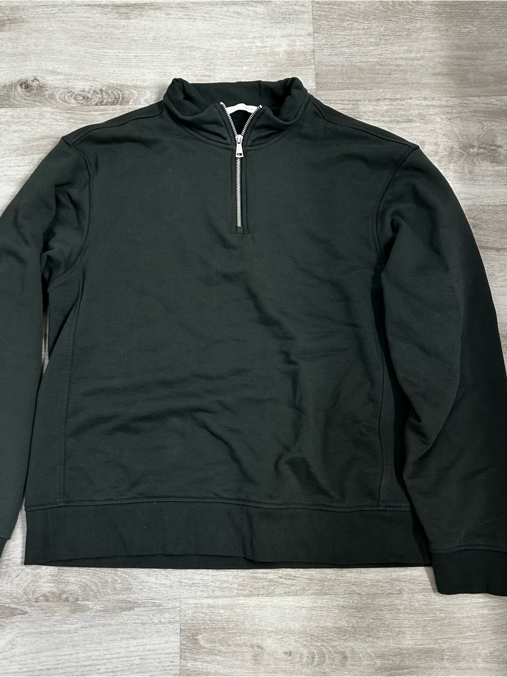 Zara Men's Dark Green Half-Zip Pullover Sweatshirt brand new xl